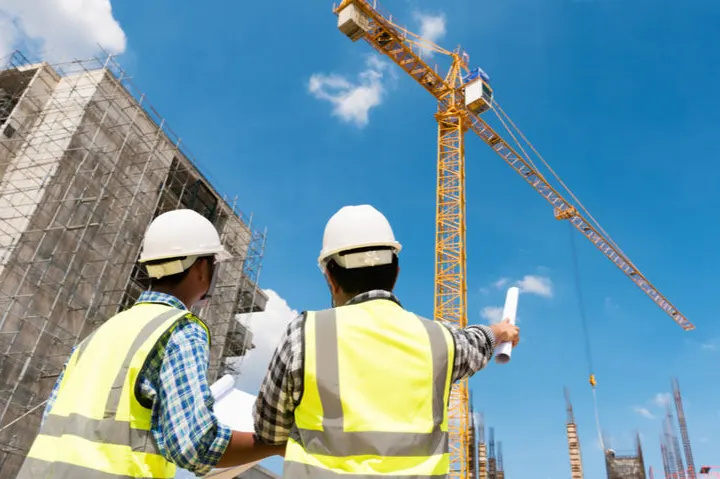 Civil engineering project site with crane